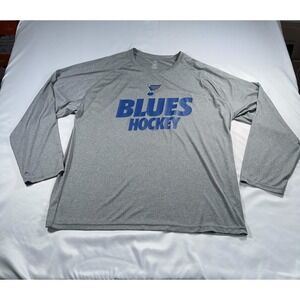 St. Louis Blues Gray NHL Graphic Long Sleeve T-Shirt Men's 2XL Great Condition!‎